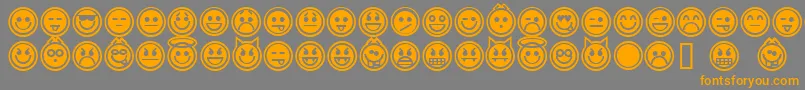 fuente emoticons outline – Fuentes Naranjas Sobre Fondo Gris
