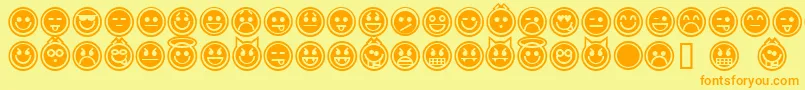 emoticons outline Font – Orange Fonts on Yellow Background