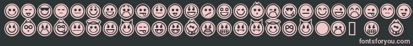 Fonte emoticons outline – fontes rosa em um fundo preto