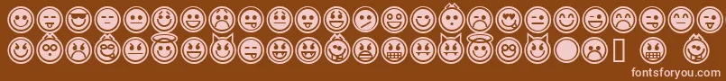 emoticons outline Font – Pink Fonts on Brown Background