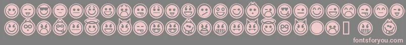 emoticons outline-fontti – vaaleanpunaiset fontit harmaalla taustalla