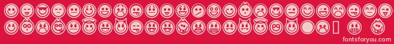 emoticons outline Font – Pink Fonts on Red Background