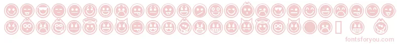 emoticons outline Font – Pink Fonts on White Background