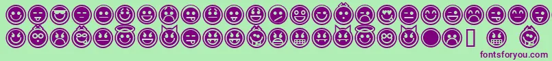 emoticons outline Font – Purple Fonts on Green Background