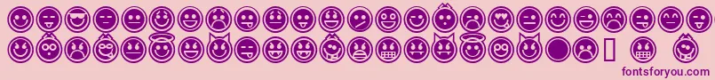 emoticons outline Font – Purple Fonts on Pink Background