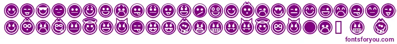 emoticons outline Font – Purple Fonts on White Background