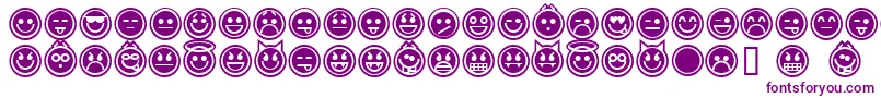 Czcionka emoticons outline – fioletowe czcionki na białym tle