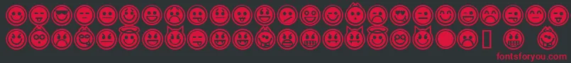 Шрифт emoticons outline – красные шрифты на чёрном фоне