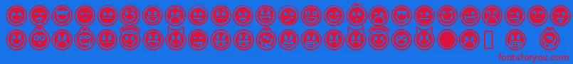 emoticons outline-Schriftart – Rote Schriften auf blauem Hintergrund