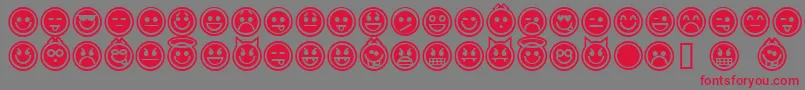 emoticons outline Font – Red Fonts on Gray Background