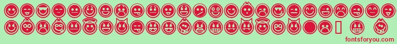 fuente emoticons outline – Fuentes Rojas Sobre Fondo Verde