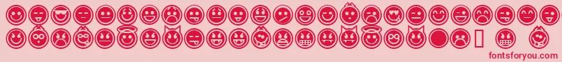 emoticons outline-Schriftart – Rote Schriften auf rosa Hintergrund
