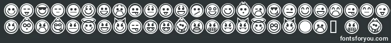 emoticons outline Font – White Fonts on Black Background