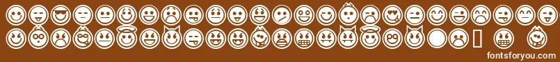 emoticons outline Font – White Fonts on Brown Background