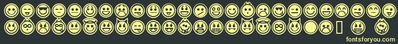 Fonte emoticons outline – fontes amarelas em um fundo preto