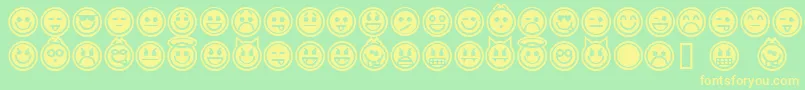 emoticons outline Font – Yellow Fonts on Green Background