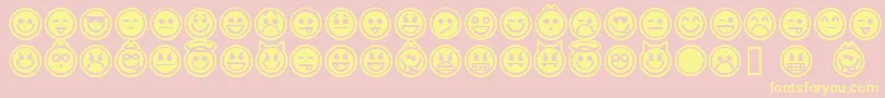 emoticons outline-Schriftart – Gelbe Schriften auf rosa Hintergrund