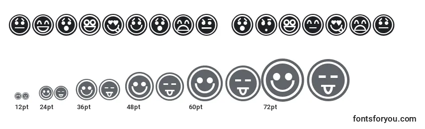 Größen der Schriftart Emoticons outline