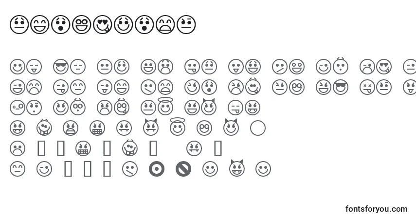 A fonte Emoticons (125963) – alfabeto, números, caracteres especiais