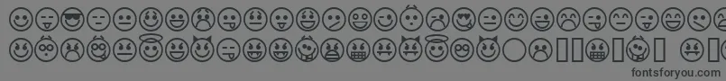 emoticons Font – Black Fonts on Gray Background