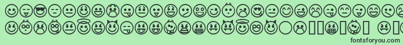 emoticons Font – Black Fonts on Green Background