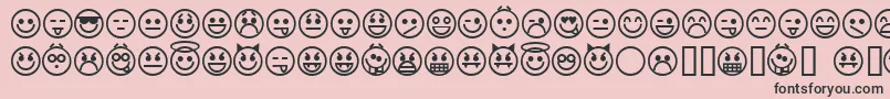 emoticons Font – Black Fonts on Pink Background