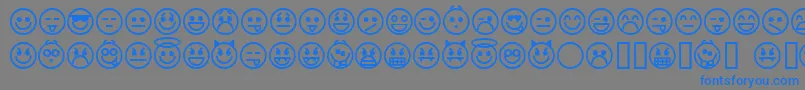 Police emoticons – polices bleues sur fond gris