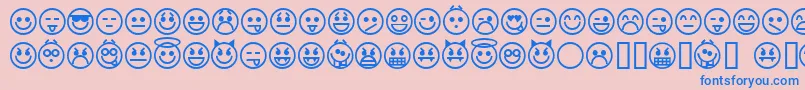 emoticons Font – Blue Fonts on Pink Background