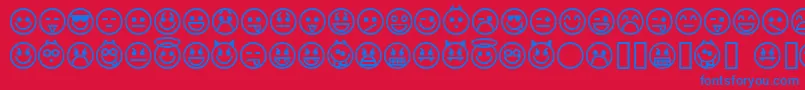 emoticons Font – Blue Fonts on Red Background