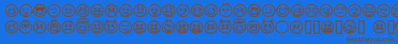 emoticons-fontti – ruskeat fontit sinisellä taustalla