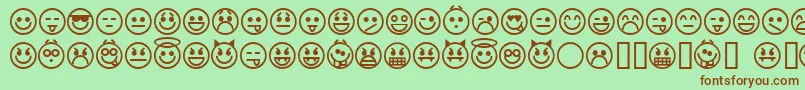 Police emoticons – polices brunes sur fond vert