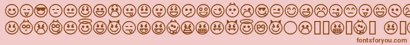 emoticons Font – Brown Fonts on Pink Background