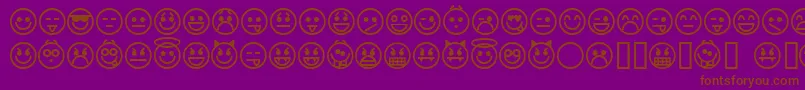 emoticons Font – Brown Fonts on Purple Background