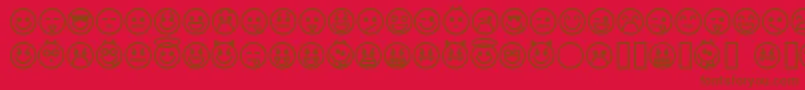 emoticons Font – Brown Fonts on Red Background