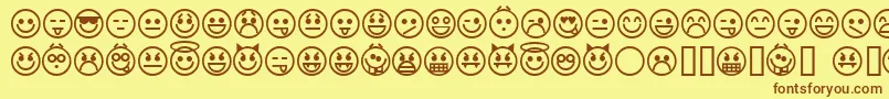 emoticons Font – Brown Fonts on Yellow Background