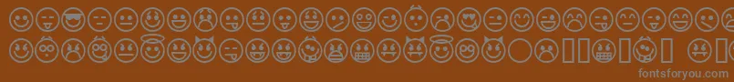 emoticons Font – Gray Fonts on Brown Background