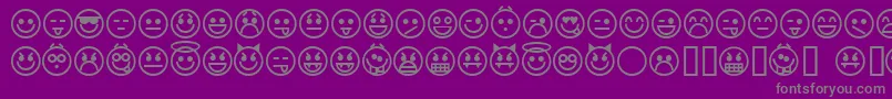 Fonte emoticons – fontes cinzas em um fundo violeta