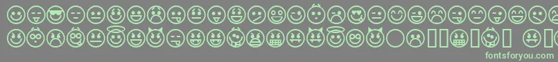 emoticons Font – Green Fonts on Gray Background