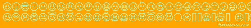 Шрифт emoticons – зелёные шрифты на оранжевом фоне