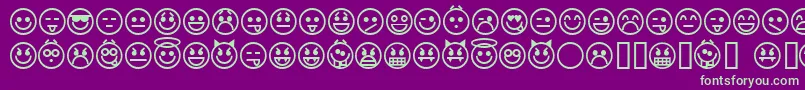 Шрифт emoticons – зелёные шрифты на фиолетовом фоне