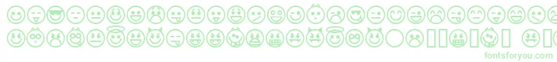 emoticons Font – Green Fonts on White Background