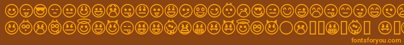 Police emoticons – polices orange sur fond brun