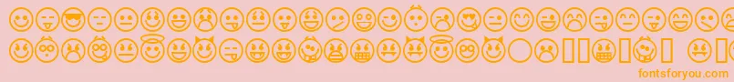 Fonte emoticons – fontes laranjas em um fundo rosa