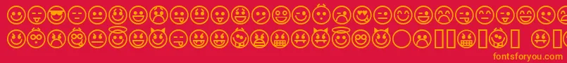 Fonte emoticons – fontes laranjas em um fundo vermelho