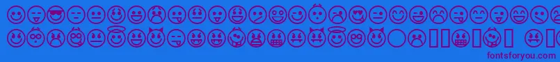 emoticons Font – Purple Fonts on Blue Background