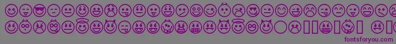 Police emoticons – polices violettes sur fond gris
