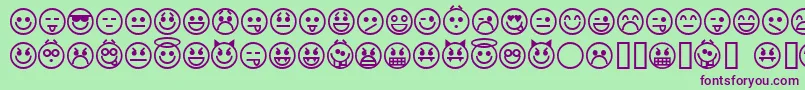 フォントemoticons – 緑の背景に紫のフォント