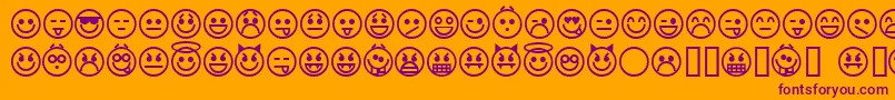 emoticons Font – Purple Fonts on Orange Background