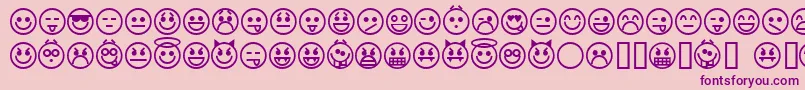 emoticons Font – Purple Fonts on Pink Background