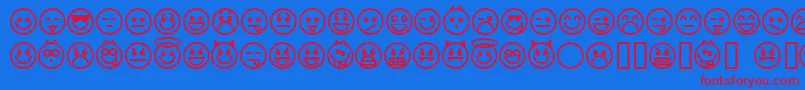 Шрифт emoticons – красные шрифты на синем фоне